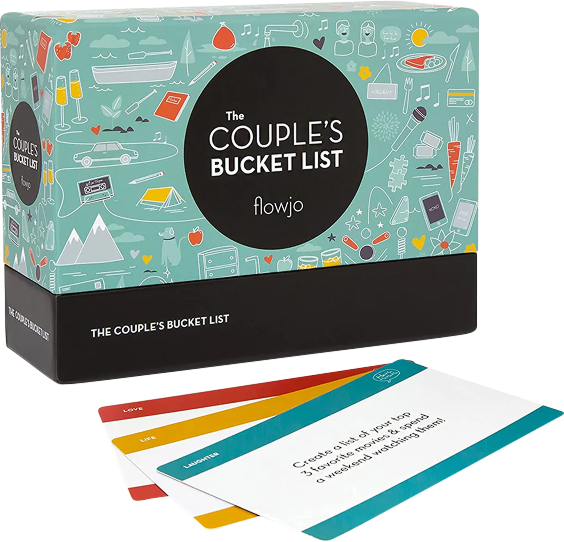 The Couples Bucket List card deck by Flowjo — 100 date night ideas for couples, named an Oprah's Valentine's Day Favorite Thing 2017