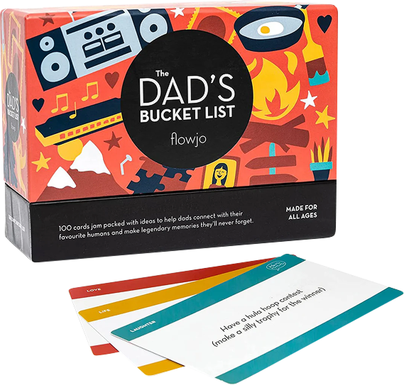 The Dad's Bucket List card deck by Flowjo — 100 dad-and-kid adventure cards