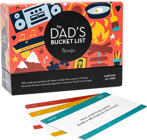 The Dad's Bucket List card deck by Flowjo — 100 dad-and-kid adventure cards